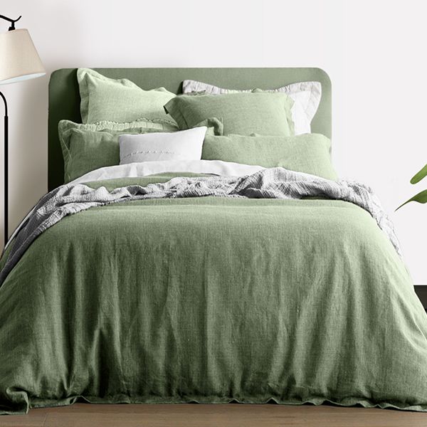 2 TAIES 63X63 CM Coton LOVELY CASA Lagoon Housse DE Couette 240X220 CM Vert