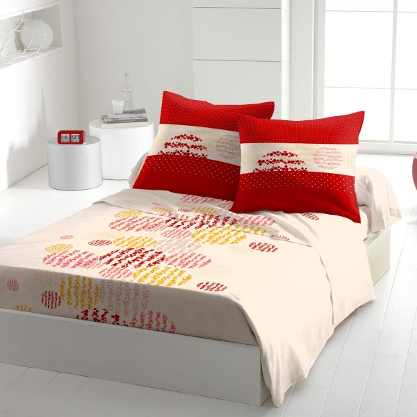 Parure de drap 100% Coton 57 fils Symbole Chaud 240x300 Parure de drap 100% Coton 57 fils Symbole Chaud 240x300
