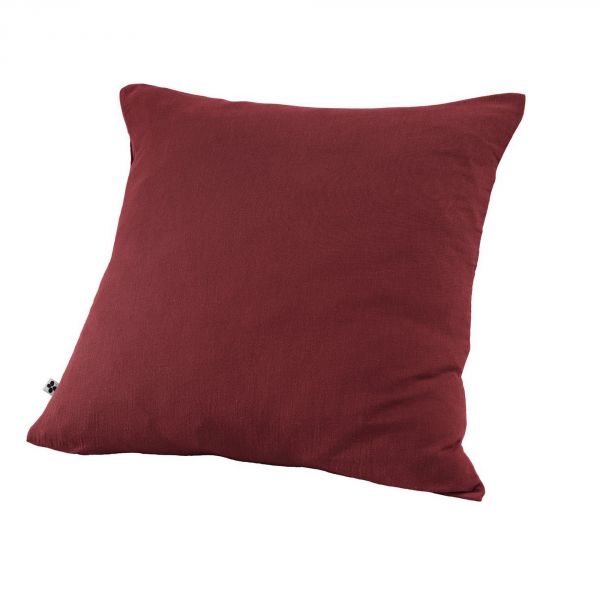 Taie d'oreiller 60x60 cm Gaze de Coton Lie De Vin