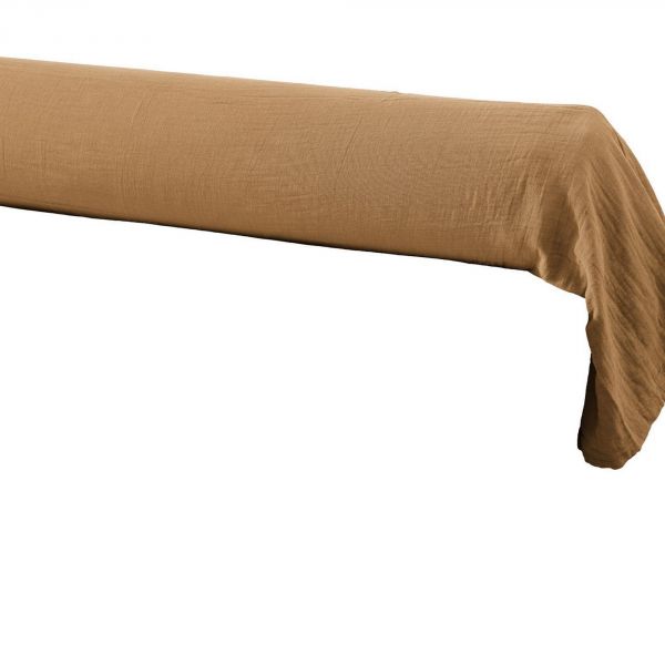 Taie de Traversin 85x185 cm Gaze de Coton Camel
