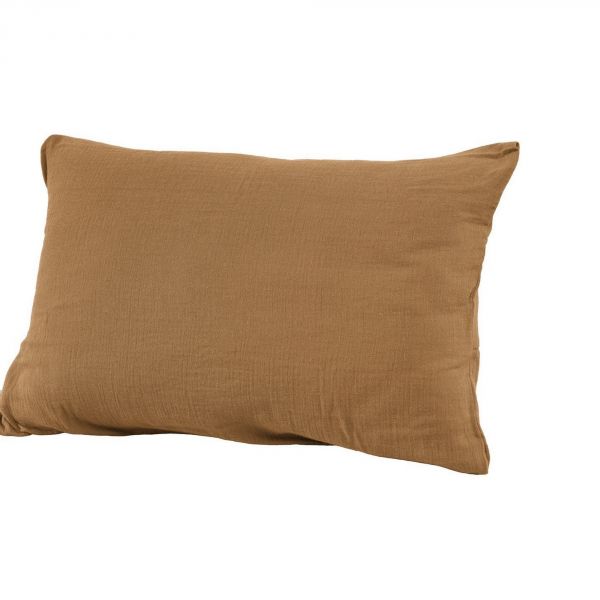 Taie d'oreiller 50x70 cm Gaze de Coton Camel