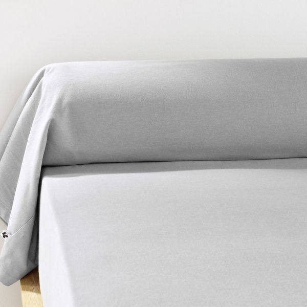 Taie de Traversin 85x185 cm Flanelle de Coton Brume