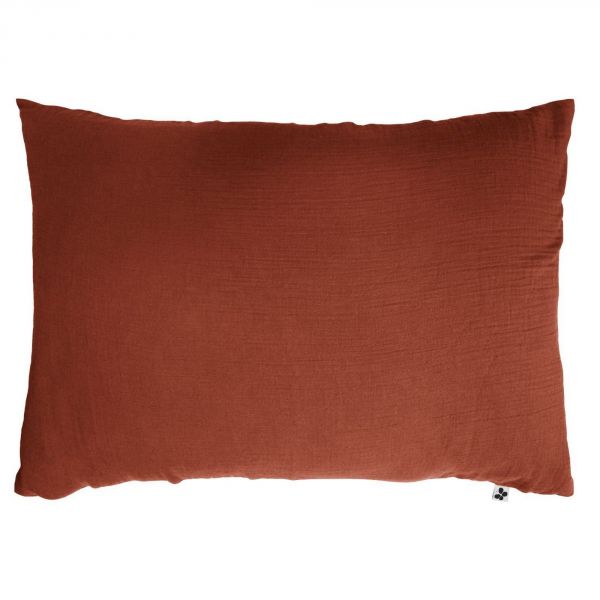Taie d'oreiller 50x70 cm Gaze de Coton Terracotta