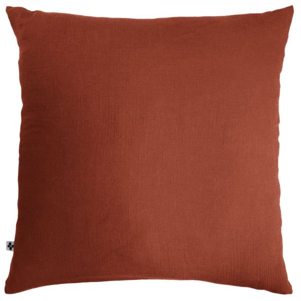 Taie d'oreiller 60x60 cm Gaze de Coton Terracotta