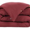Housse de couette 140x200 Gaze de Coton Lie De Vin