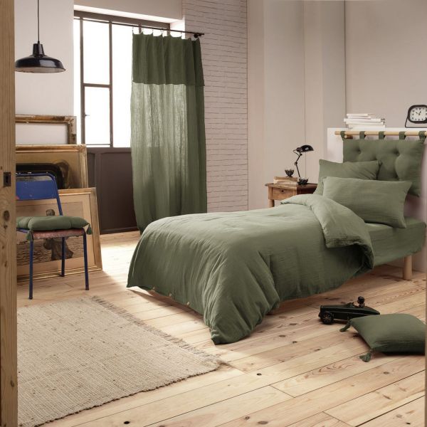 Housse de couette 140x200 Gaze de Coton Romarin