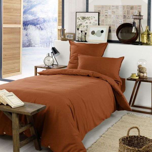Housse de couette 140x200 Flanelle de Coton Tomette