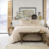 Housse de couette 200x200 Flanelle de Coton Sable