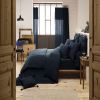 Rideau Ajustable 140x300 cm Gaze de Coton Bleu Minuit