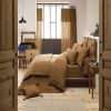 Rideau Ajustable 140x300 cm Gaze de Coton Camel