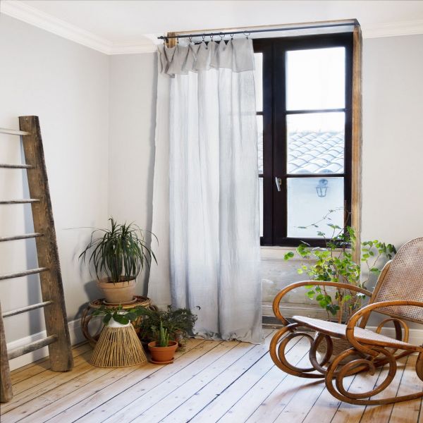 Rideau Ajustable 140x300 cm Gaze de Coton Nuage