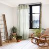 Rideau Ajustable 140x300 cm Gaze de Coton Vert d’eau