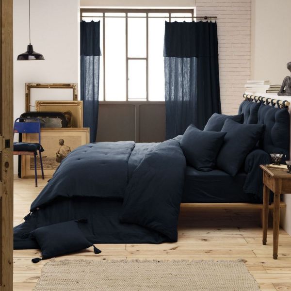 Housse de couette 220x240 cm en Gaze de coton Gaïa Minuit