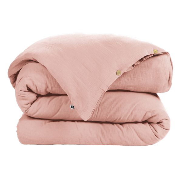 Housse de couette 240x260 cm en Gaze de coton Gaïa Rose