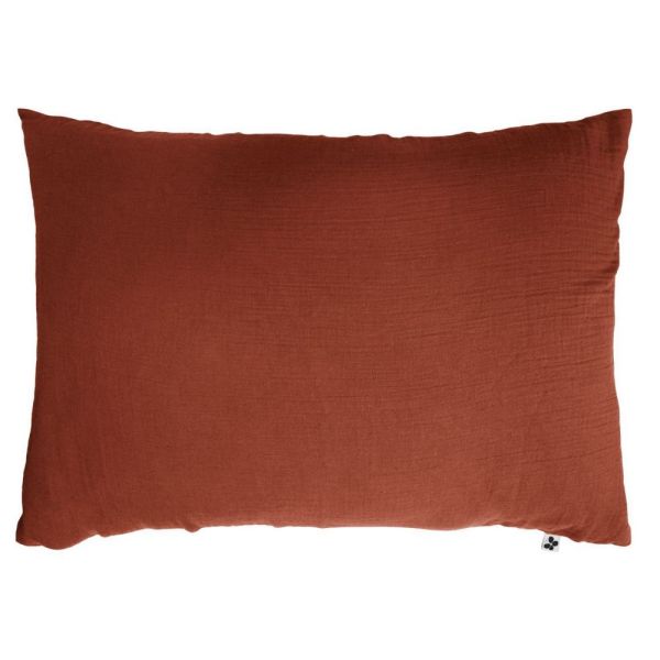 Taie d'oreiller 50x70 cm Gaze de coton Gaïa Terracotta