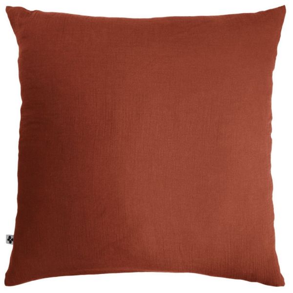 Taie d'oreiller 60x60 cm Gaze de coton Gaïa Terracotta
