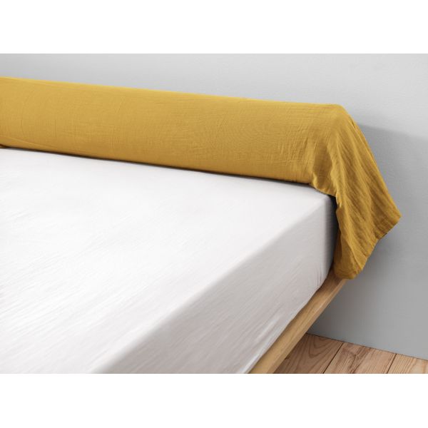 Taie de traversin 85x185 cm Gaze de coton Gaïa Safran