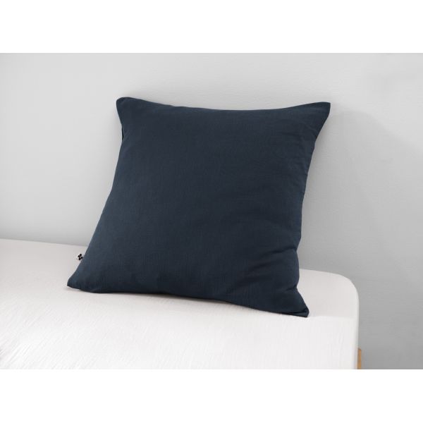Taie d'oreiller 60x60 cm Gaze de coton Gaïa Minuit