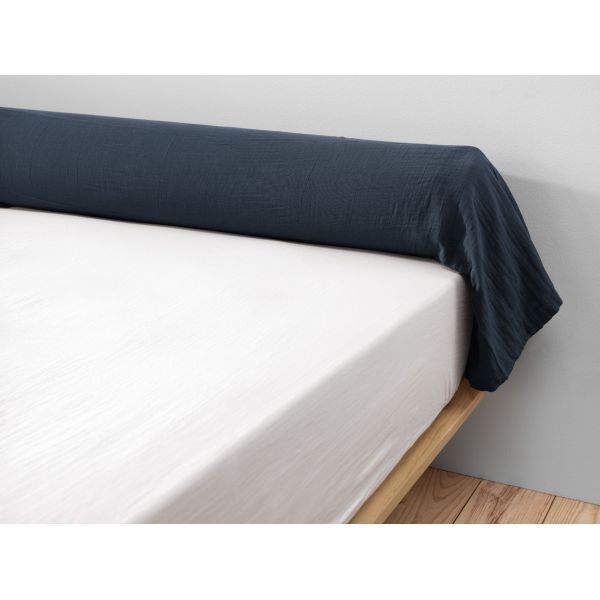 Taie de traversin 85x185 cm Gaze de coton Gaïa Minuit