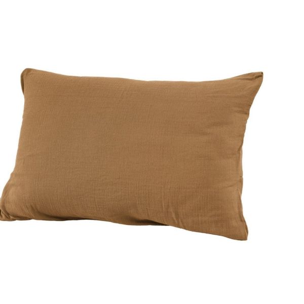 Taie d'oreiller 50x70 cm Gaze de coton Gaïa Camel