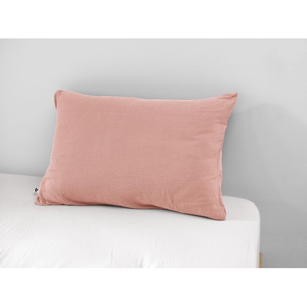 Taie d'oreiller 50x70 cm Gaze de coton Gaïa Rose