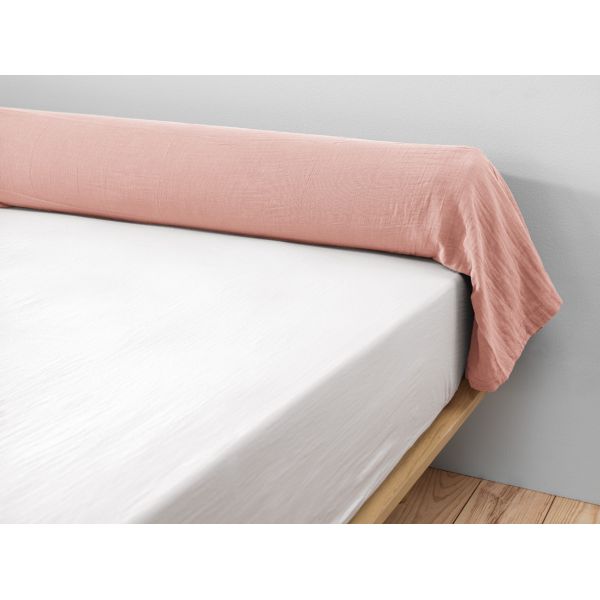 Taie de traversin 85x185 cm Gaze de coton Gaïa Rose