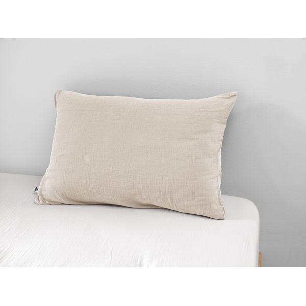 Taie d'oreiller 50x70 cm Gaze de coton Gaïa Naturel