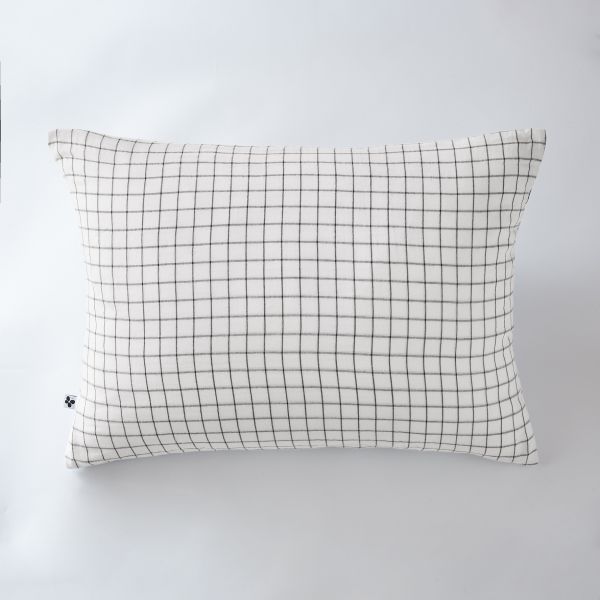 Taie d'oreiller 50x70 cm Gaze de coton Gaïa à petits carreaux Chantilly