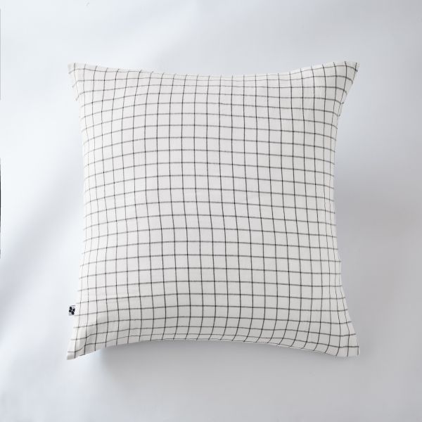Taie d'oreiller 60x60 cm Gaze de coton Gaïa à petits carreaux Chantilly