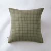 Taie d'oreiller 60x60 cm Gaze de coton Gaïa à petits carreaux Romarin