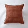 Taie d'oreiller 60x60 cm Gaze de coton Gaïa à petits carreaux Terracotta
