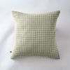 Taie d'oreiller 60x60 cm Gaze de coton Gaïa à petits carreaux Vert d'eau