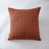 Taie d'oreiller 60x60 cm Gaze de coton Gaïa à grands carreaux Terracotta