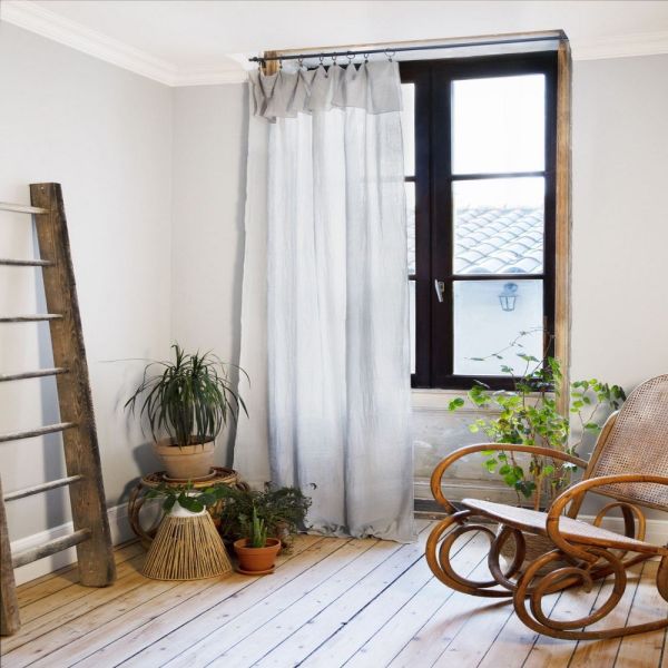 Rideau ajustable 140x300 cm Gaze de coton Gaïa Nuage