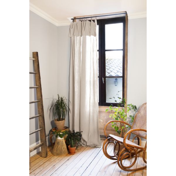 Rideau ajustable 140x300 cm Gaze de coton Gaïa Naturel