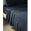 Drap plat 240x300 cm Gaze de coton Gaïa Minuit