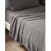 Drap plat 270x300 cm Gaze de coton Gaïa Granit