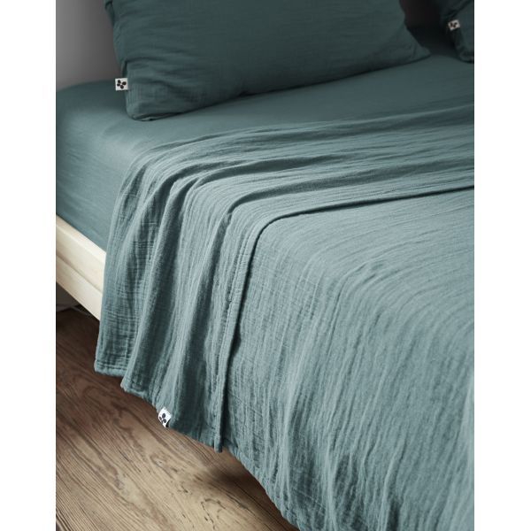 Drap plat 270x300 cm Gaze de coton Gaïa Canard