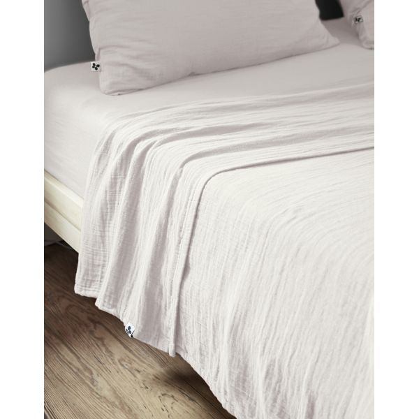 Drap plat 270x300 cm Gaze de coton Gaïa Chantilly
