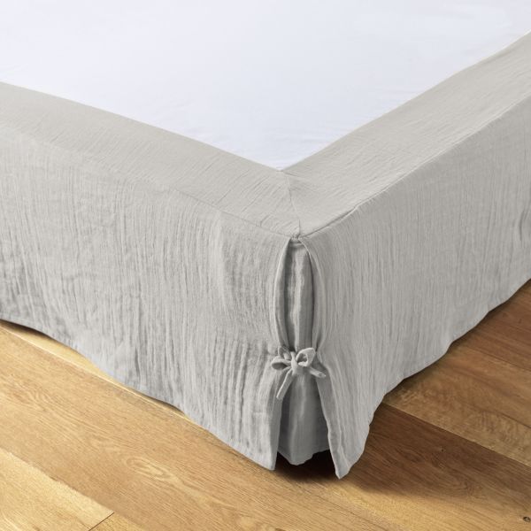 Cache sommier 140x190 cm Gaze de coton Gaïa Nuage