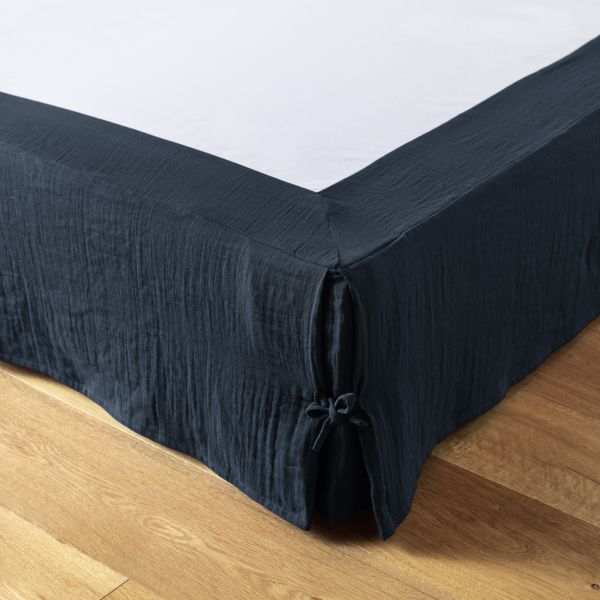 Cache sommier 140x190 cm Gaze de coton Gaïa Minuit