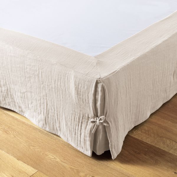Cache sommier 140x190 cm Gaze de coton Gaïa Naturel