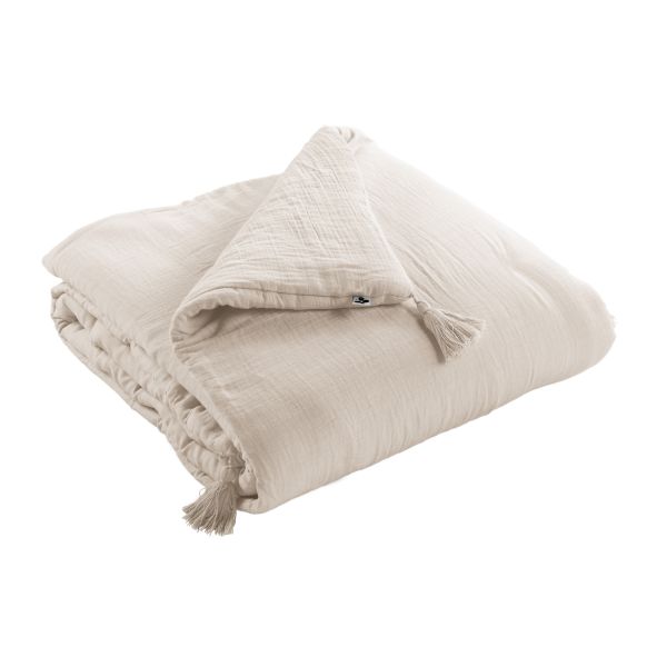 Bout de lit 90x200 cm Gaze de coton Gaïa Naturel