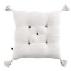 Coussin de chaise 40x40 cm Gaze de coton Gaïa avec pompons Chantilly