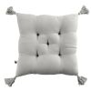 Coussin de chaise 40x40 cm Gaze de coton Gaïa avec pompons Nuage