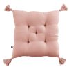 Coussin de chaise 40x40 cm Gaze de coton Gaïa avec pompons Rose