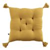 Coussin de chaise 40x40 cm Gaze de coton Gaïa avec pompons Safran
