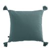 Coussin carré 40x40 cm Gaze de coton Gaïa avec pompons Canard