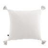 Coussin carré 40x40 cm Gaze de coton Gaïa avec pompons Chantilly