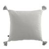 Coussin carré 40x40 cm Gaze de coton Gaïa avec pompons Nuage